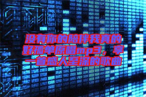 沒(méi)有你的陪伴我真的好孤單原唱mp3，享一首感人至深的歌曲