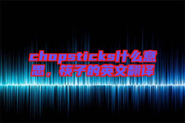 chopsticks什么意思，筷子的英文翻譯