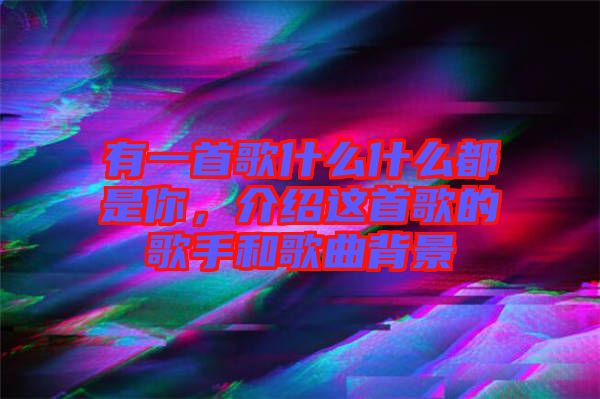 有一首歌什么什么都是你，介紹這首歌的歌手和歌曲背景