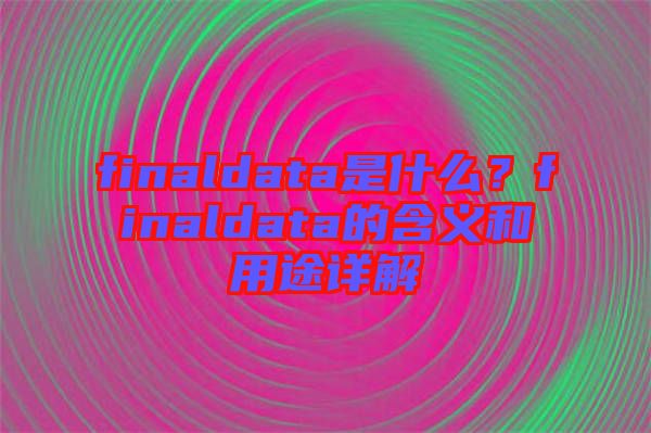 finaldata是什么？finaldata的含義和用途詳解