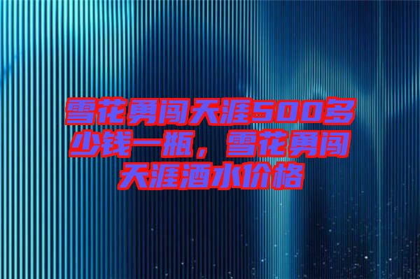 雪花勇闖天涯500多少錢(qián)一瓶，雪花勇闖天涯酒水價(jià)格