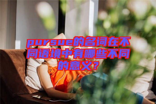 pursue的名詞在不同語境中有哪些不同的意義？