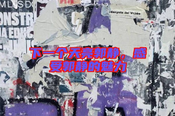下一個天亮郭靜，感受郭靜的魅力
