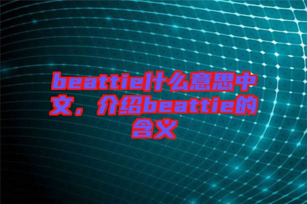 beattie什么意思中文，介紹beattie的含義