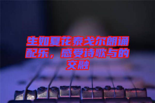 生如夏花泰戈爾朗誦配樂，感受詩歌與的交融