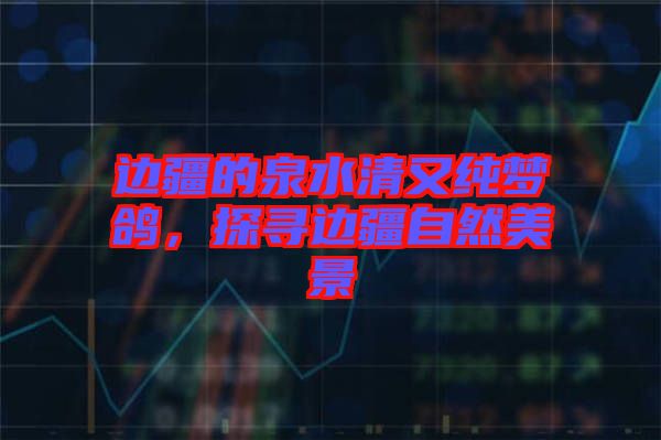 邊疆的泉水清又純夢(mèng)鴿，探尋邊疆自然美景