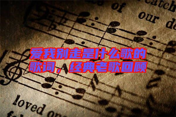 愛我別走是什么歌的歌詞，經(jīng)典老歌回顧