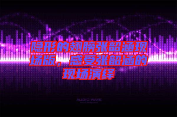 隱形的翅膀張韶涵現(xiàn)場(chǎng)版，感受張韶涵的現(xiàn)場(chǎng)演繹