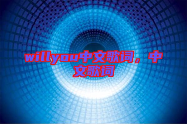 willyou中文歌詞，中文歌詞