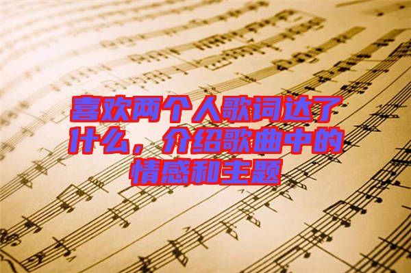 喜歡兩個(gè)人歌詞達(dá)了什么，介紹歌曲中的情感和主題