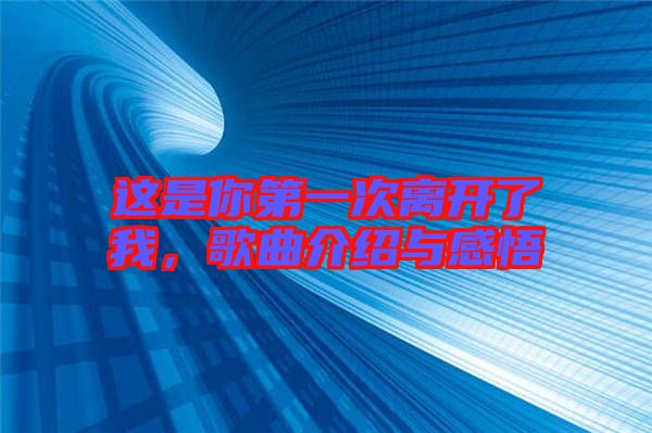 這是你第一次離開了我，歌曲介紹與感悟