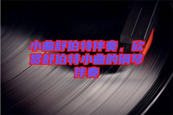 小曲舒伯特伴奏，欣賞舒伯特小曲的鋼琴伴奏