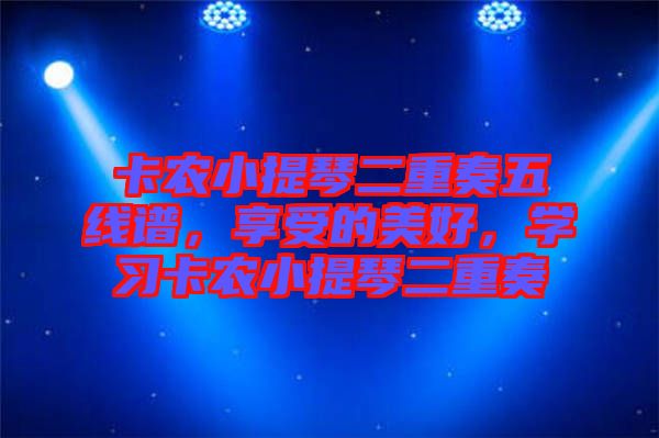 卡農(nóng)小提琴二重奏五線譜，享受的美好，學(xué)習(xí)卡農(nóng)小提琴二重奏