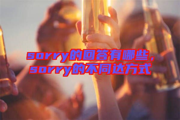 sorry的回答有哪些，sorry的不同達(dá)方式