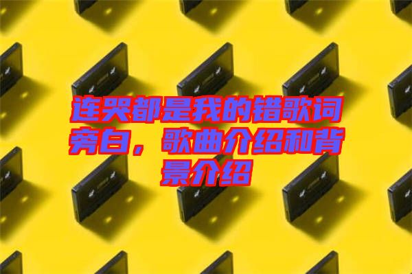 連哭都是我的錯歌詞旁白，歌曲介紹和背景介紹