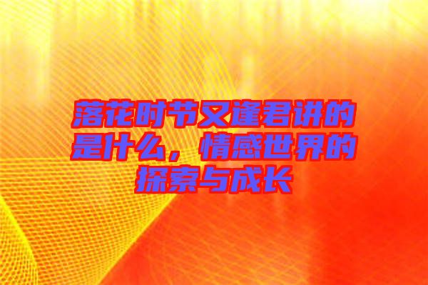 落花時(shí)節(jié)又逢君講的是什么，情感世界的探索與成長(zhǎng)