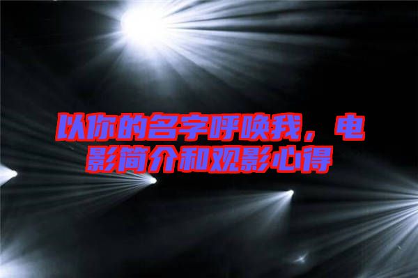 以你的名字呼喚我，電影簡介和觀影心得