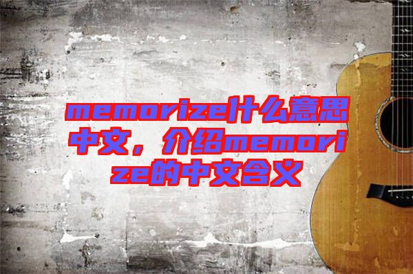memorize什么意思中文，介紹memorize的中文含義