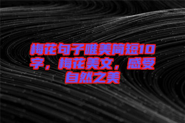 梅花句子唯美簡短10字，梅花美文，感受自然之美
