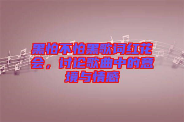 黑怕不怕黑歌詞紅花會(huì)，討論歌曲中的意境與情感