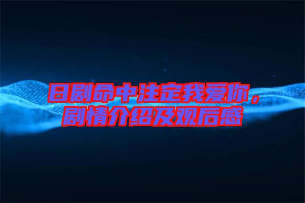 日劇命中注定我愛(ài)你，劇情介紹及觀(guān)后感