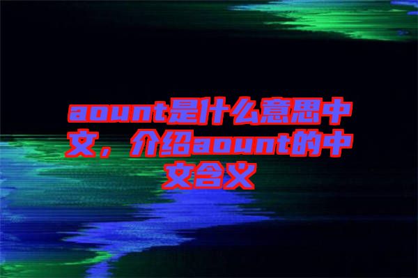 aount是什么意思中文，介紹aount的中文含義