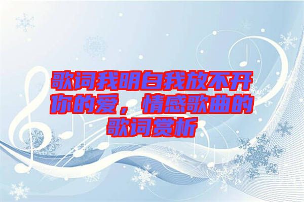 歌詞我明白我放不開你的愛，情感歌曲的歌詞賞析