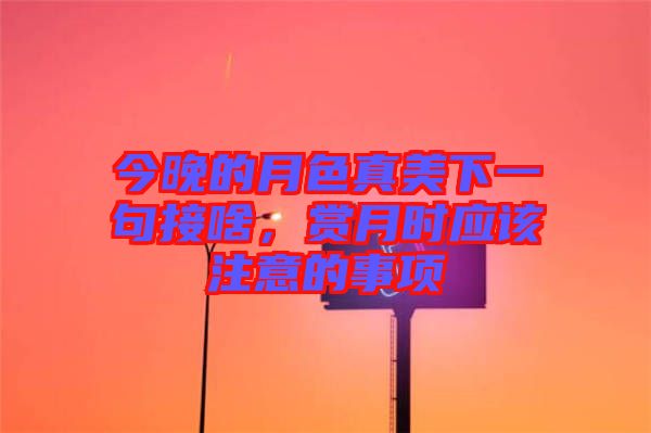 今晚的月色真美下一句接啥，賞月時應該注意的事項