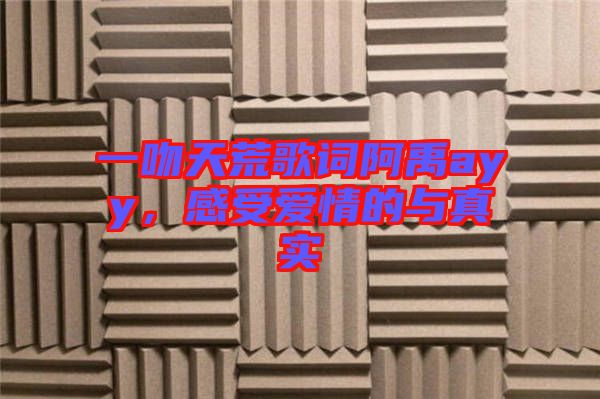 一吻天荒歌詞阿禹ayy，感受愛情的與真實(shí)