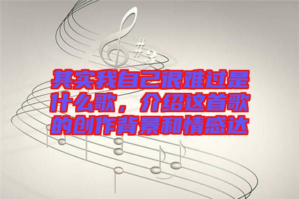 其實我自己很難過是什么歌，介紹這首歌的創(chuàng)作背景和情感達(dá)