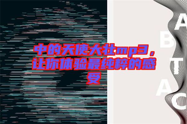 中的天使大壯mp3，讓你體驗最純粹的感受