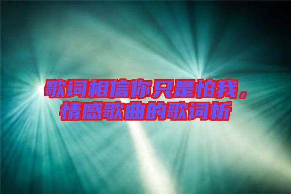 歌詞相信你只是怕我，情感歌曲的歌詞析