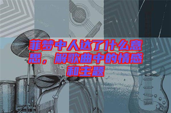 菲夢中人達了什么意思，解歌曲中的情感和主題