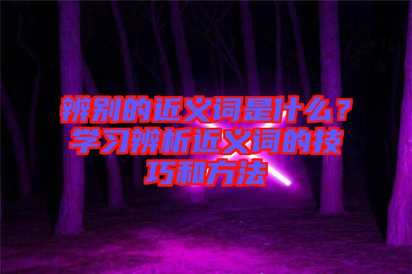辨別的近義詞是什么？學(xué)習(xí)辨析近義詞的技巧和方法