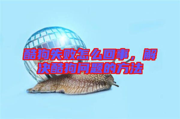 酷狗失敗怎么回事，解決酷狗問題的方法