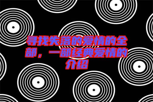 尋找失落的愛情的全部，一部經(jīng)典愛情的介紹
