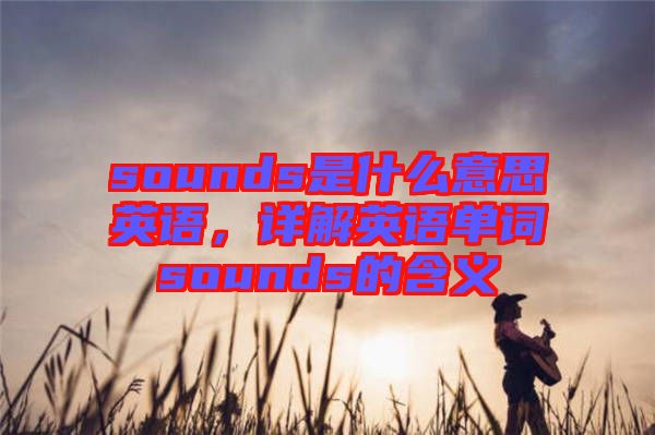 sounds是什么意思英語，詳解英語單詞sounds的含義