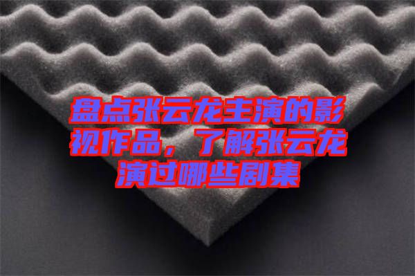 盤點張云龍主演的影視作品，了解張云龍演過哪些劇集