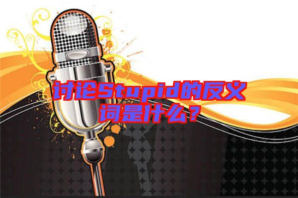 討論Stupid的反義詞是什么？