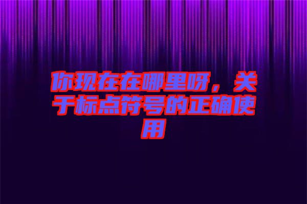 你現(xiàn)在在哪里呀，關(guān)于標(biāo)點符號的正確使用