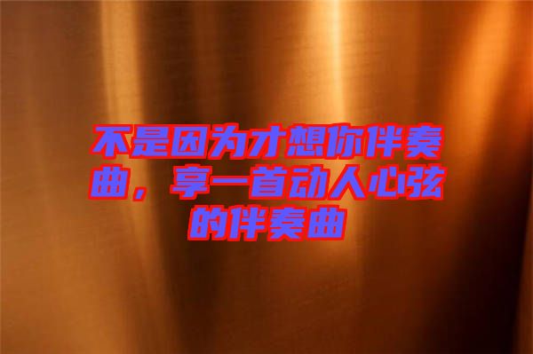 不是因?yàn)椴畔肽惆樽嗲?，享一首?dòng)人心弦的伴奏曲