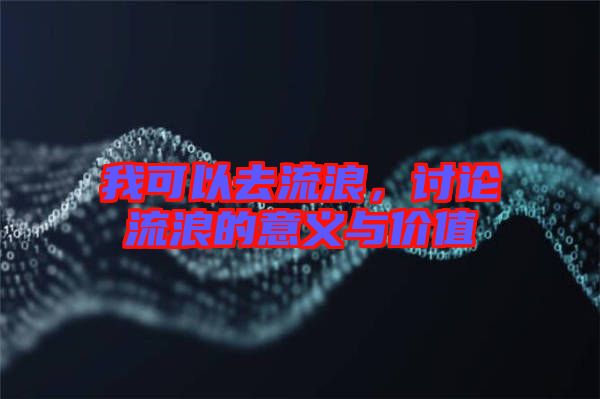 我可以去流浪，討論流浪的意義與價值