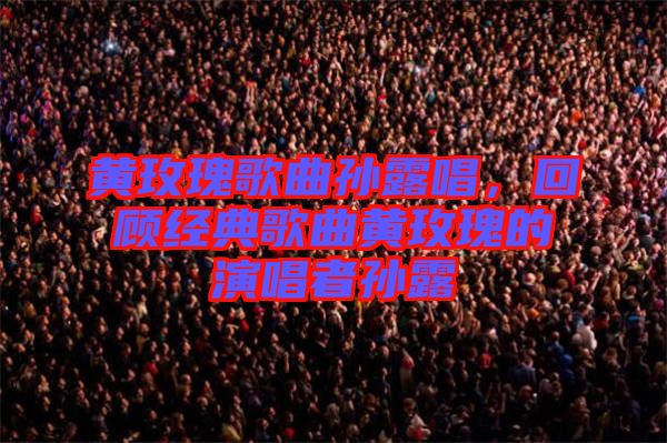 黃玫瑰歌曲孫露唱，回顧經(jīng)典歌曲黃玫瑰的演唱者孫露