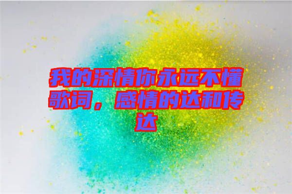 我的深情你永遠(yuǎn)不懂歌詞，感情的達(dá)和傳達(dá)