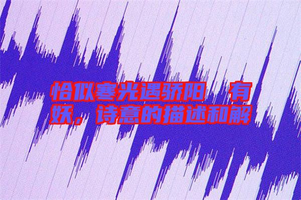 恰似寒光遇驕陽(yáng)囧囧有妖，詩(shī)意的描述和解