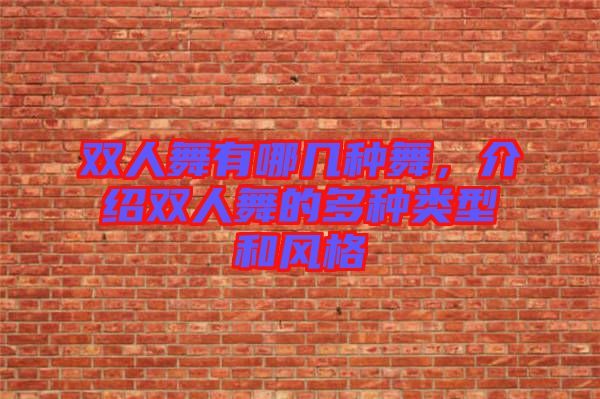 雙人舞有哪幾種舞，介紹雙人舞的多種類型和風(fēng)格