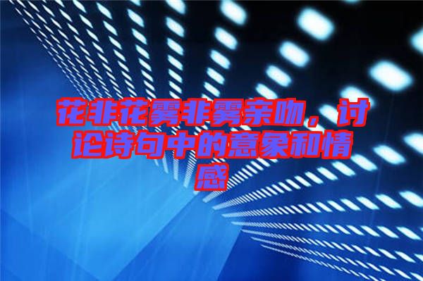 花非花霧非霧親吻，討論詩句中的意象和情感