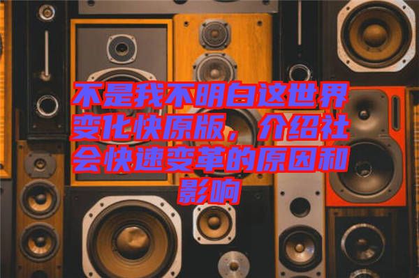 不是我不明白這世界變化快原版，介紹社會(huì)快速變革的原因和影響