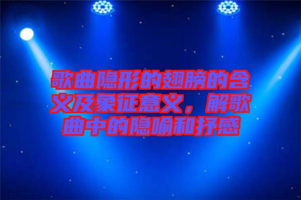 歌曲隱形的翅膀的含義及象征意義，解歌曲中的隱喻和抒感