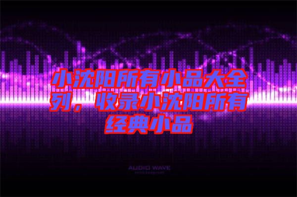 小沈陽所有小品大全列，收錄小沈陽所有經(jīng)典小品